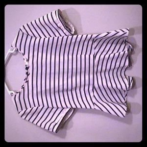 Tan and blue striped dress shirt